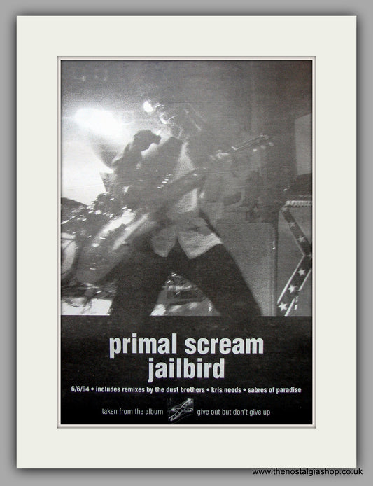 Primal Scream - Jailbird. Original Vintage Advert 1994 (ref AD10987)