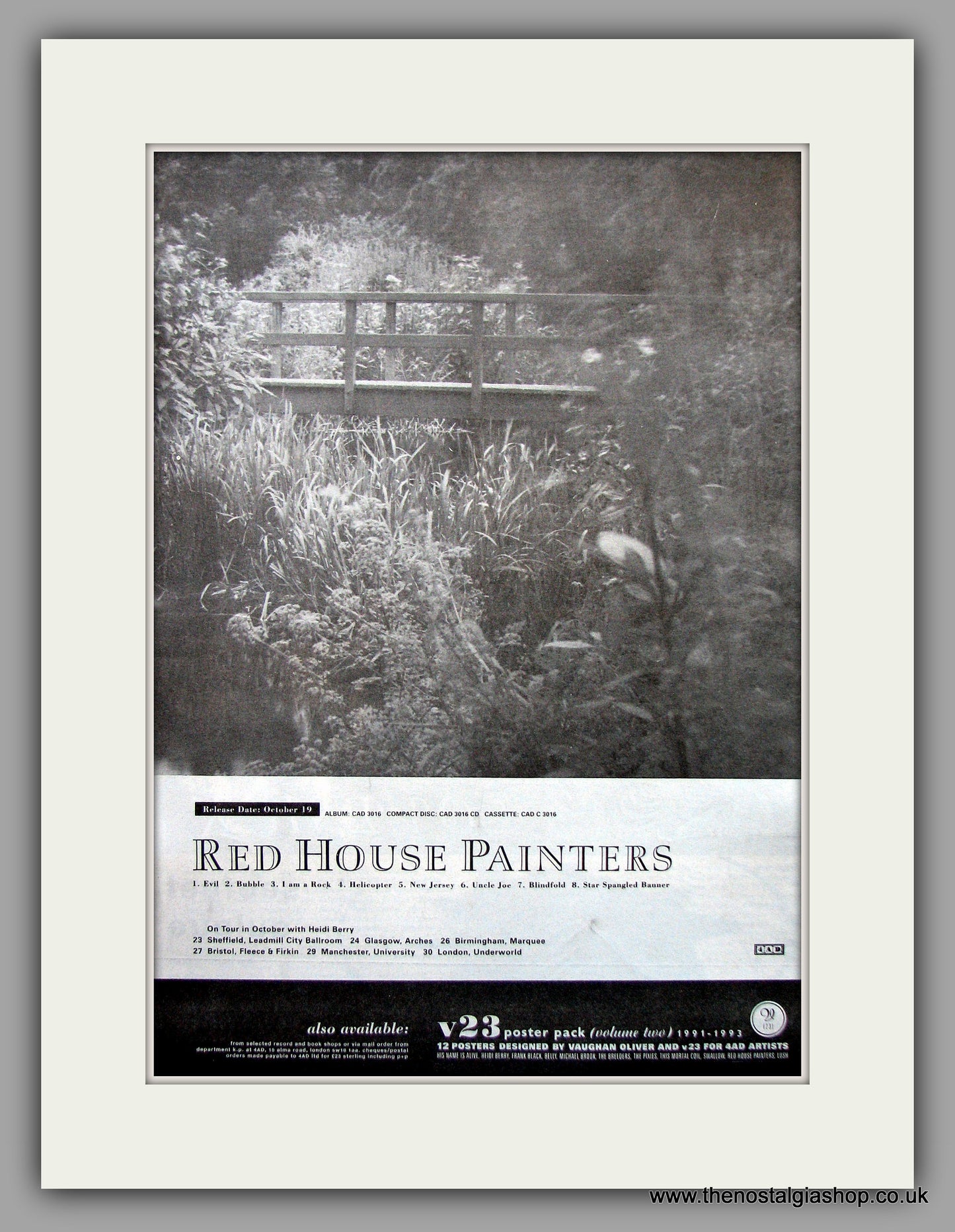 Red House Painters - Tour Details. Original Vintage Advert 1993 (ref AD10995)