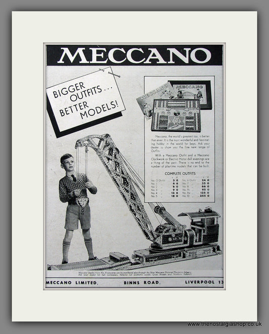 Meccano. 1938 Original Advert (ref AD55352)