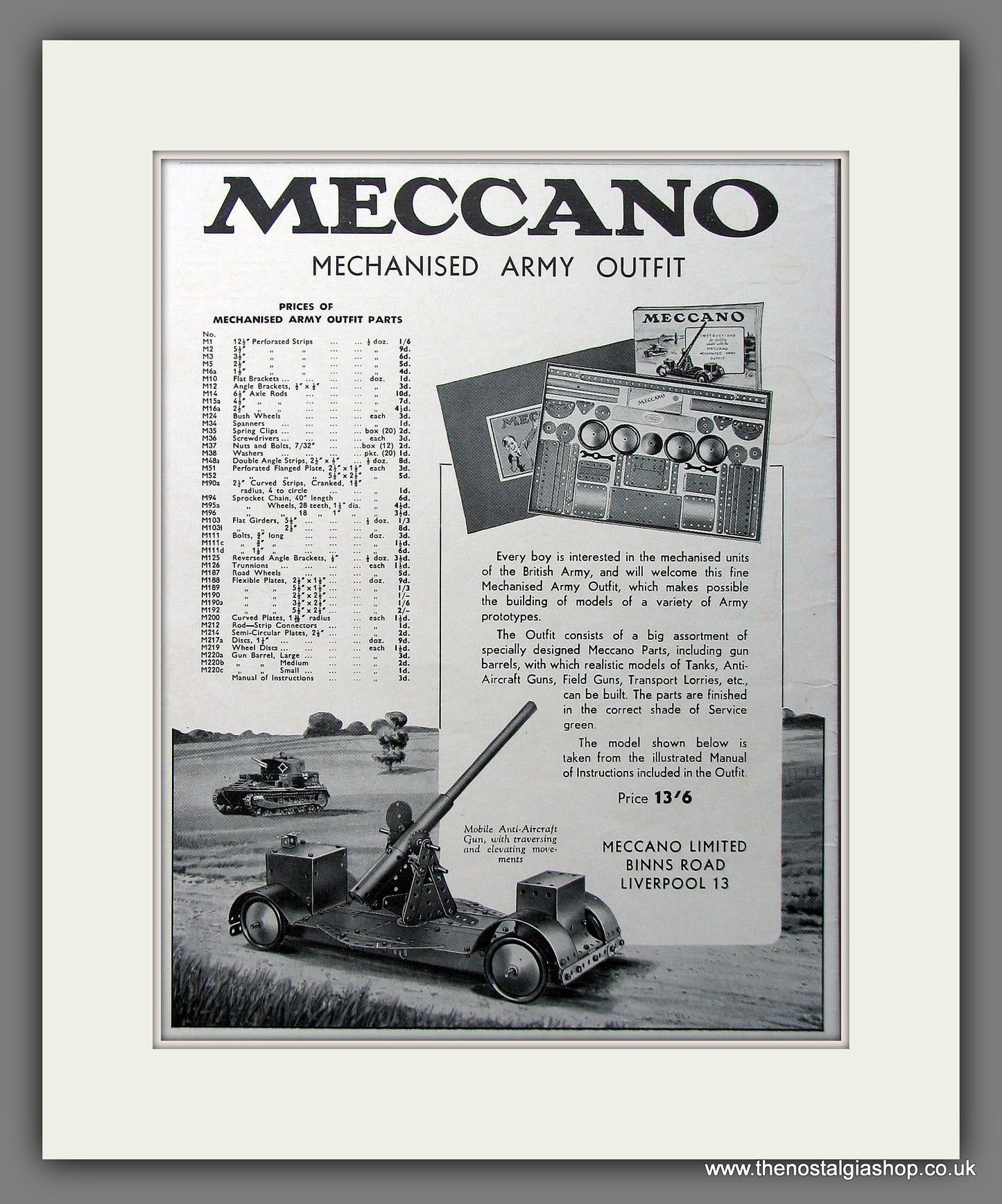 Meccano. 1940 Original Advert (ref AD55354)