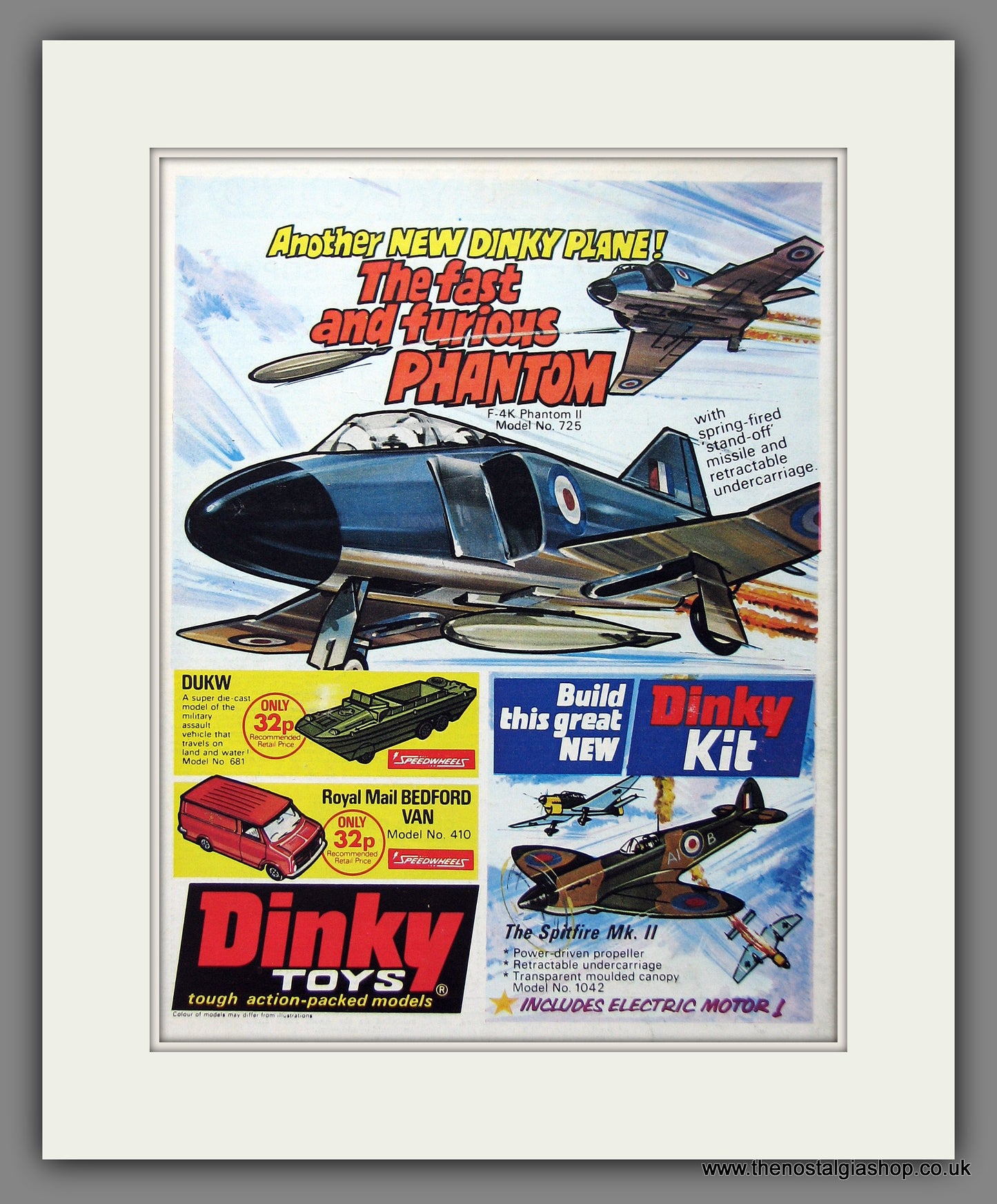 Dinky Toys. Phantom Jet. Original Advert 1972 (ref AD55359)