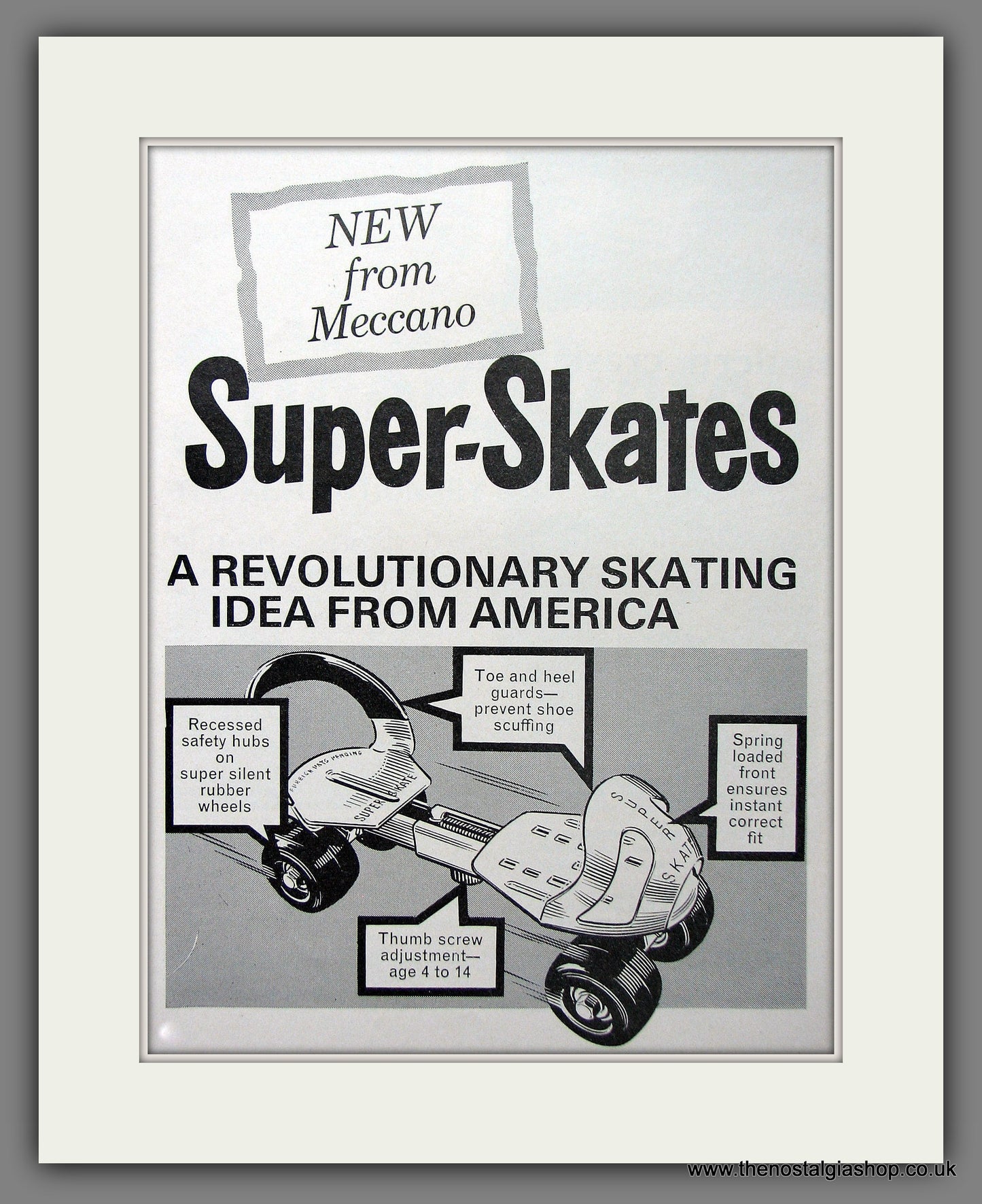 Super-Skates. Roller skates. 1964 Original Colour Advert (ref AD55376)