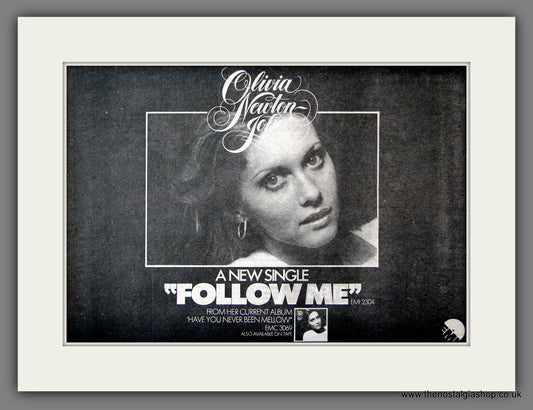Olivia Newton-John. Follow Me. Original Music Advert 1975 (ref AD55486)