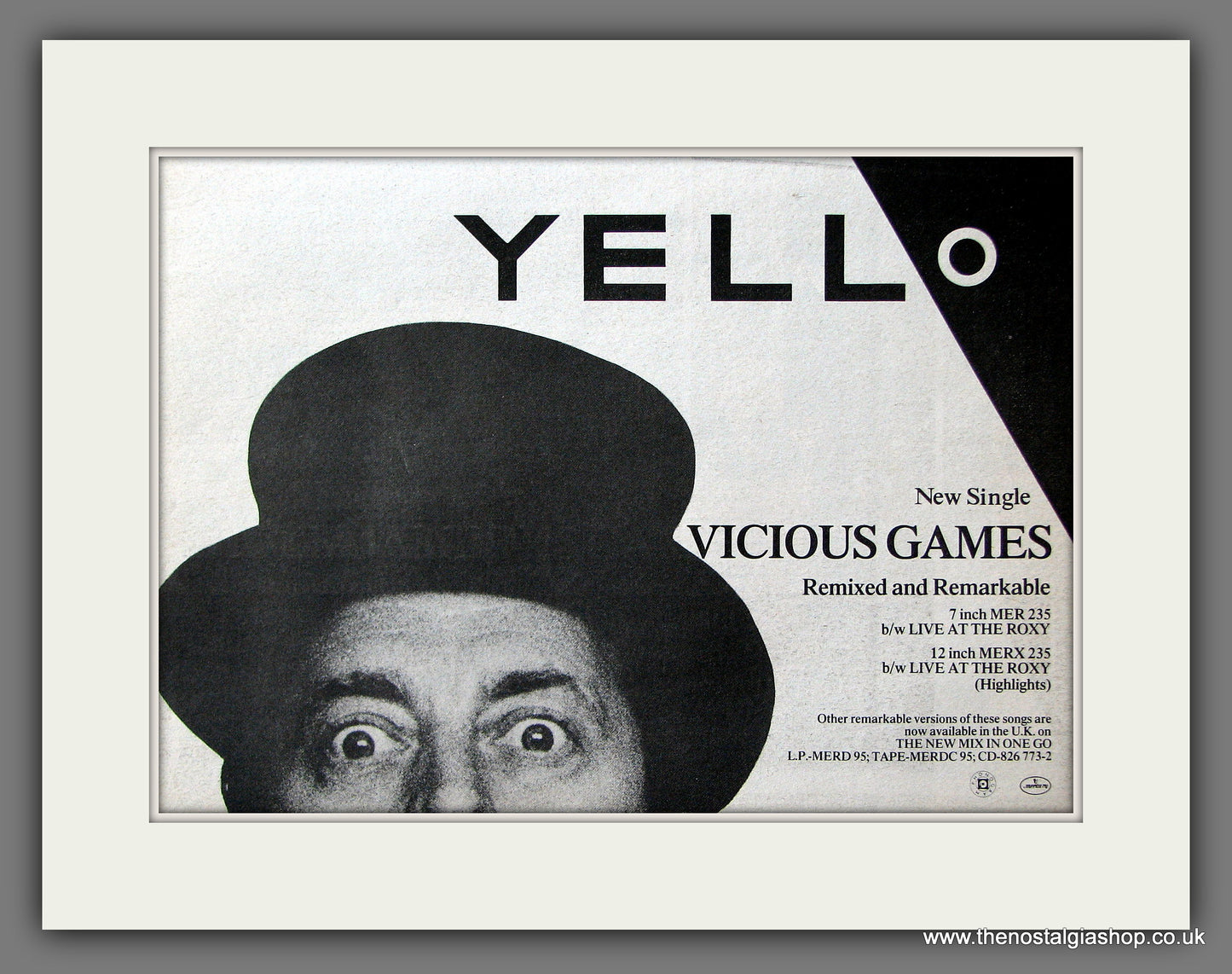 Yello. Vicious Games. Original Music Advert 1986 (ref AD55490)