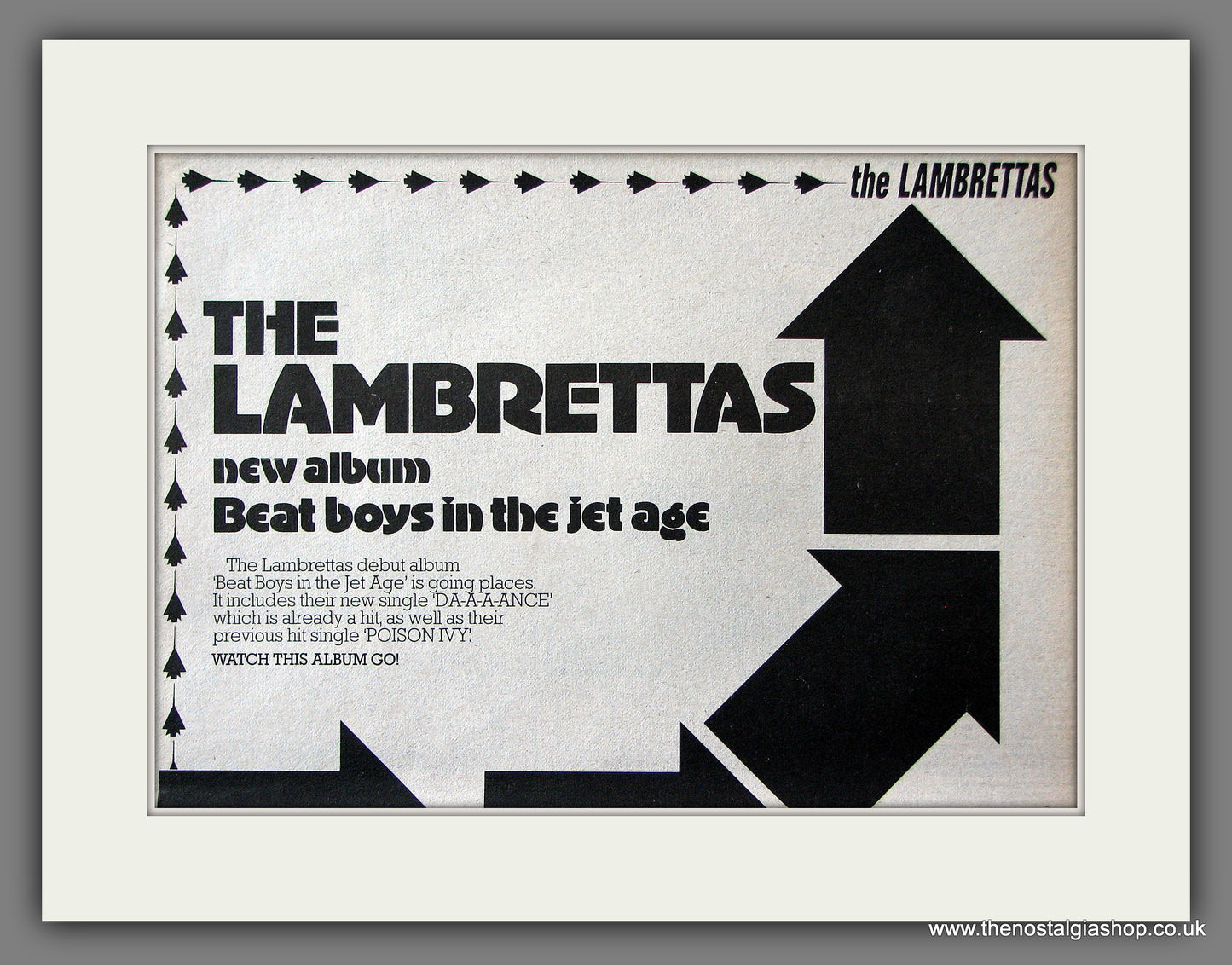 Lambrettas (The) Beat Boys In The Jet Age. Original Music Advert 1980 (ref AD55491)