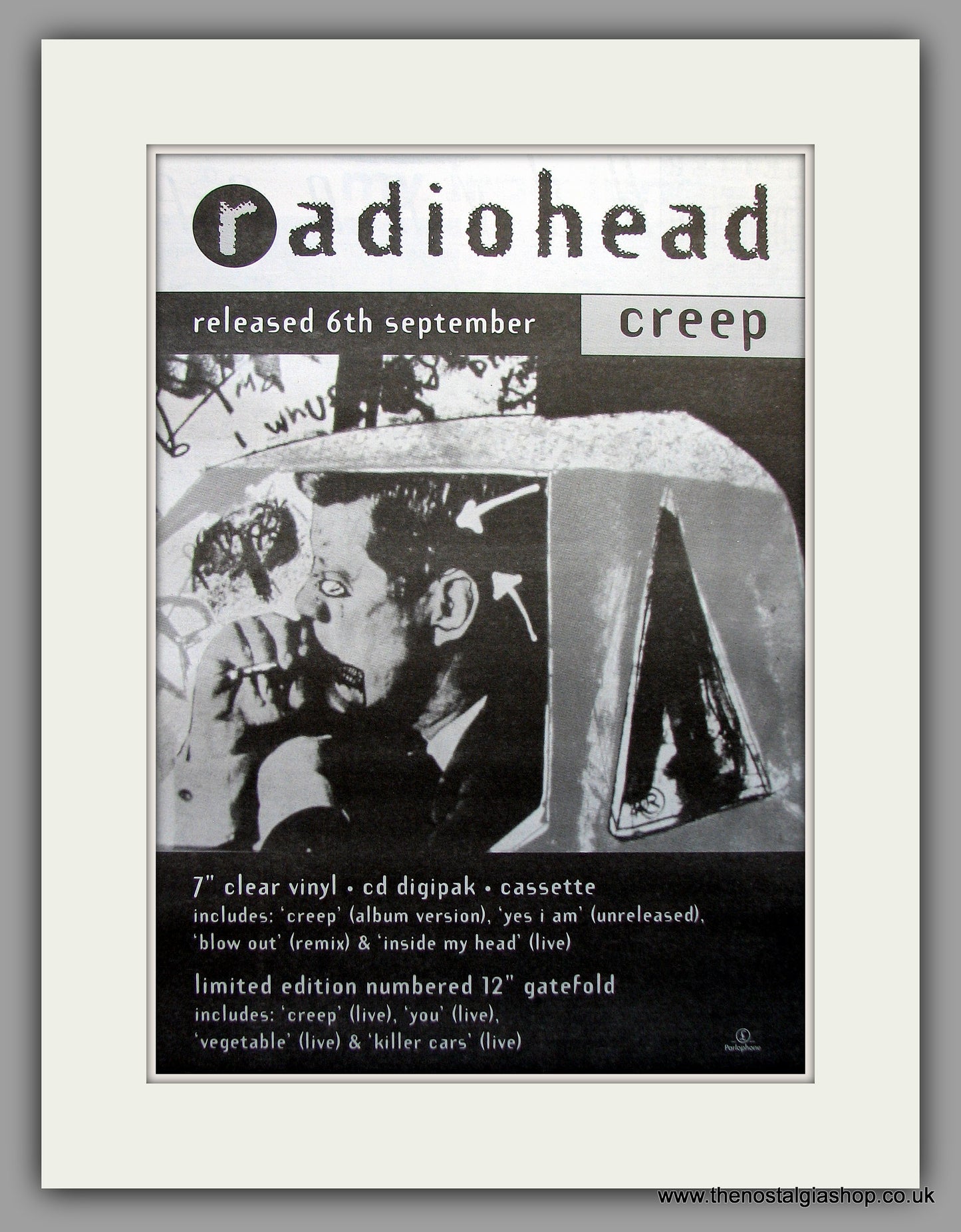 Radiohead - Creep. Original Vintage Advert 1993 (ref AD11026)