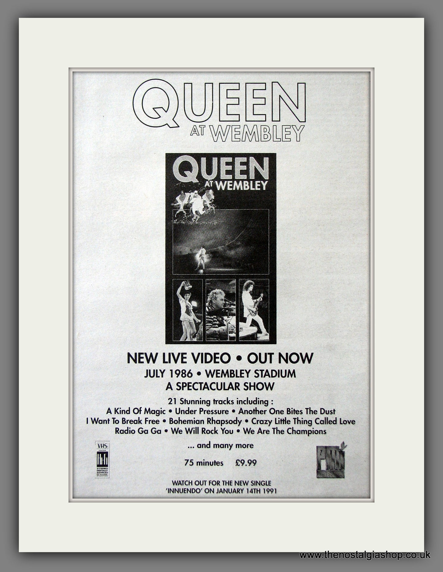 Queen at Wembley July 1986. Original Music Advert 1990 (ref AD55495)