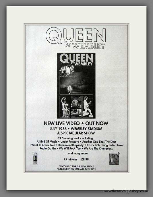 Queen at Wembley July 1986. Original Music Advert 1990 (ref AD55495)