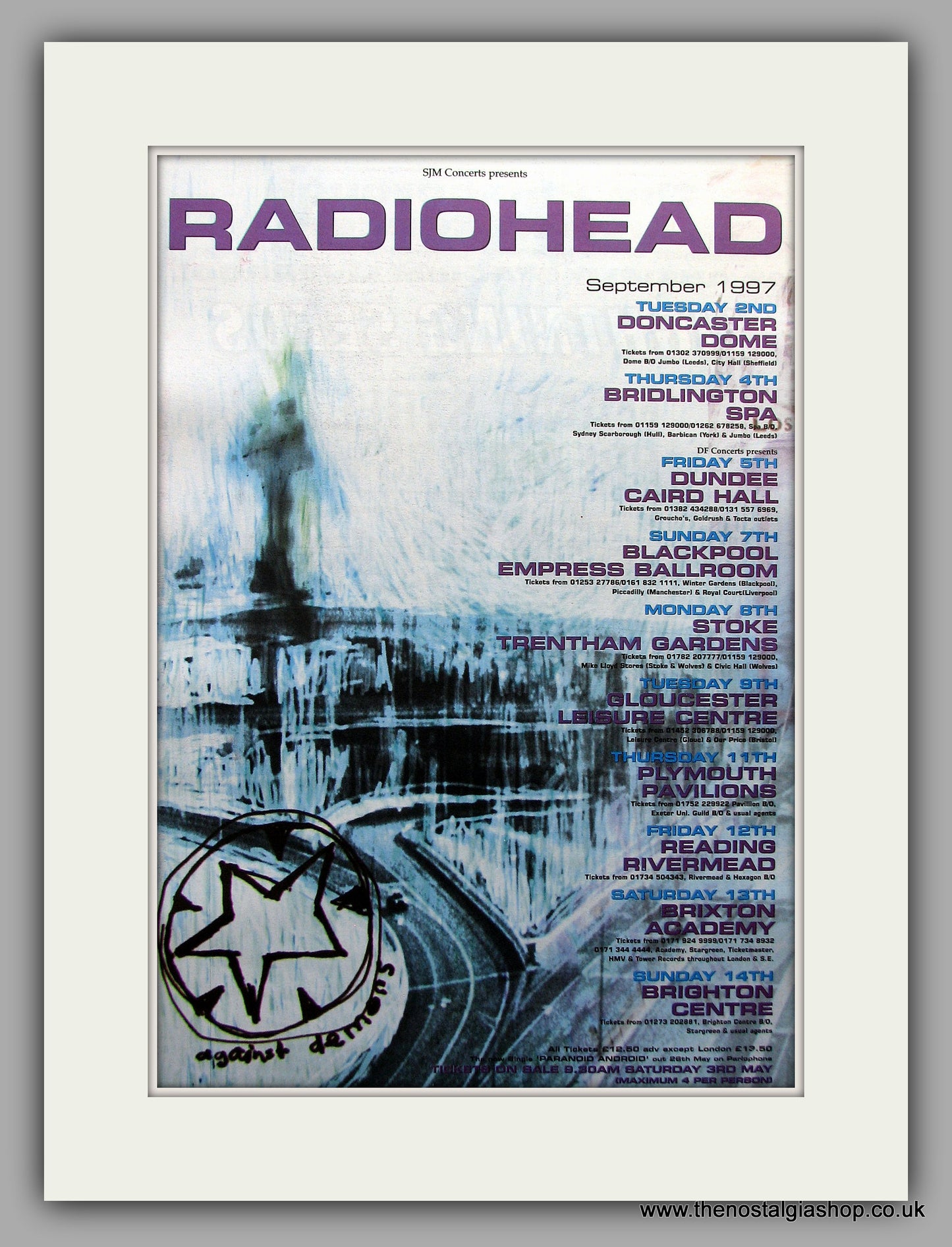 Radiohead. September 1997 Tour. Original Vintage Advert 1997 (ref AD11031)