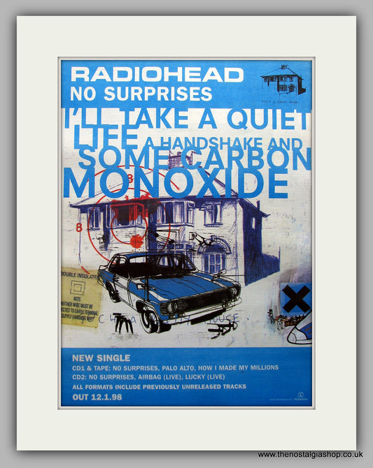 Radiohead. No Surprises. Original Vintage Advert 1998 (ref AD11033)