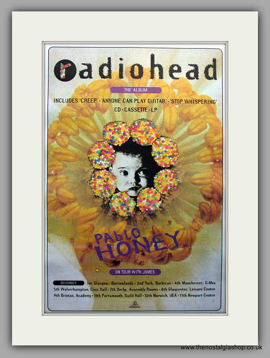 Radiohead. Debut Album Plus Tour. Original Colour Vintage Advert 1993 (ref AD11035)