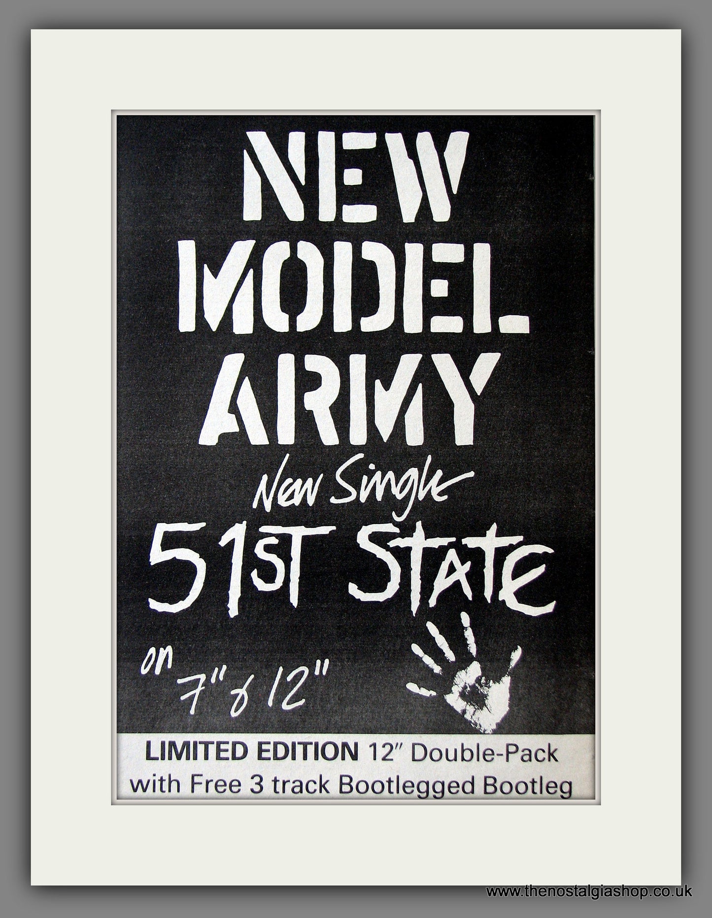 New Model Army. 51St State. Original Music Advert 1986 (ref AD55502)