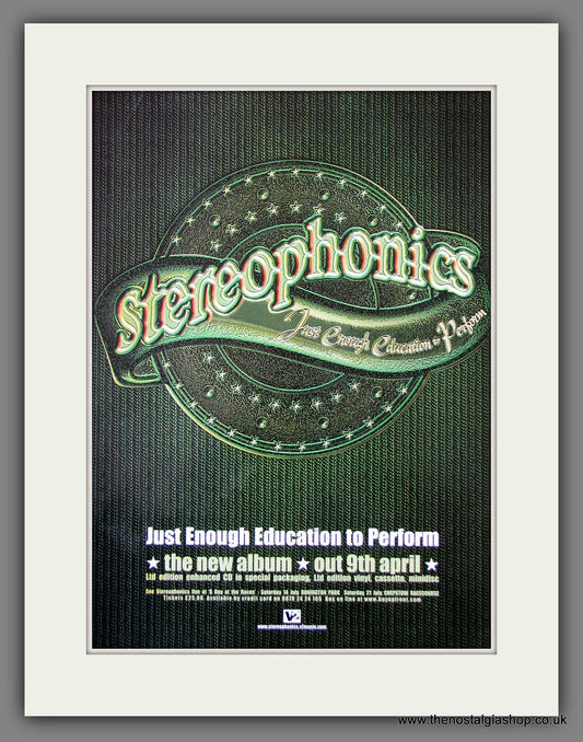Stereophonics. Just Enough Education To Perform. Original Music Advert 2001 (ref AD55527)