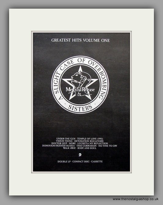 Sisters Of Mercy. A Slight Case of Overbombing. Original Vintage Advert 1993 (ref AD11044)