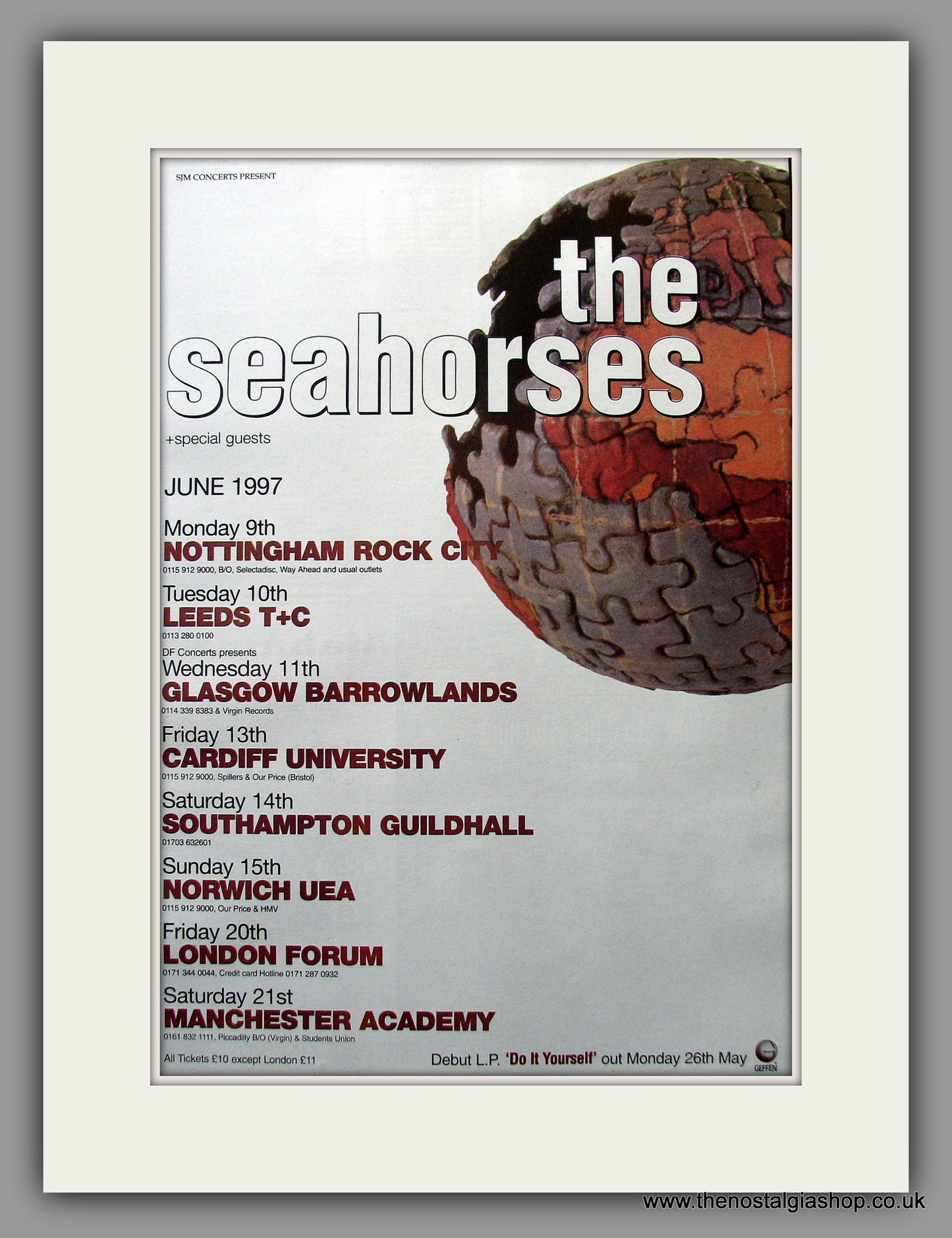 Seahorses (The) - Tour Dates June. Original Vintage Advert 1997 (ref AD11059)