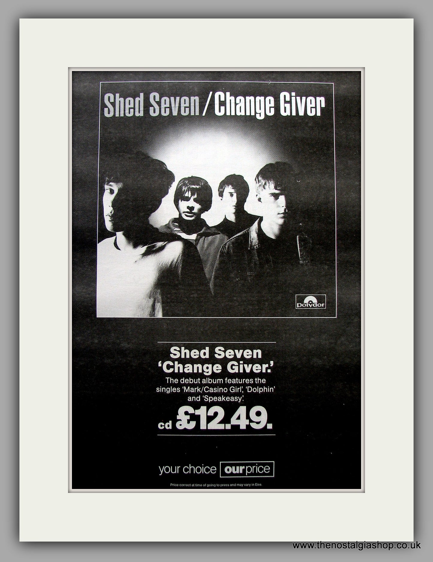 Shed Seven. Change Giver. Original Vintage Advert 1994 (ref AD11071)