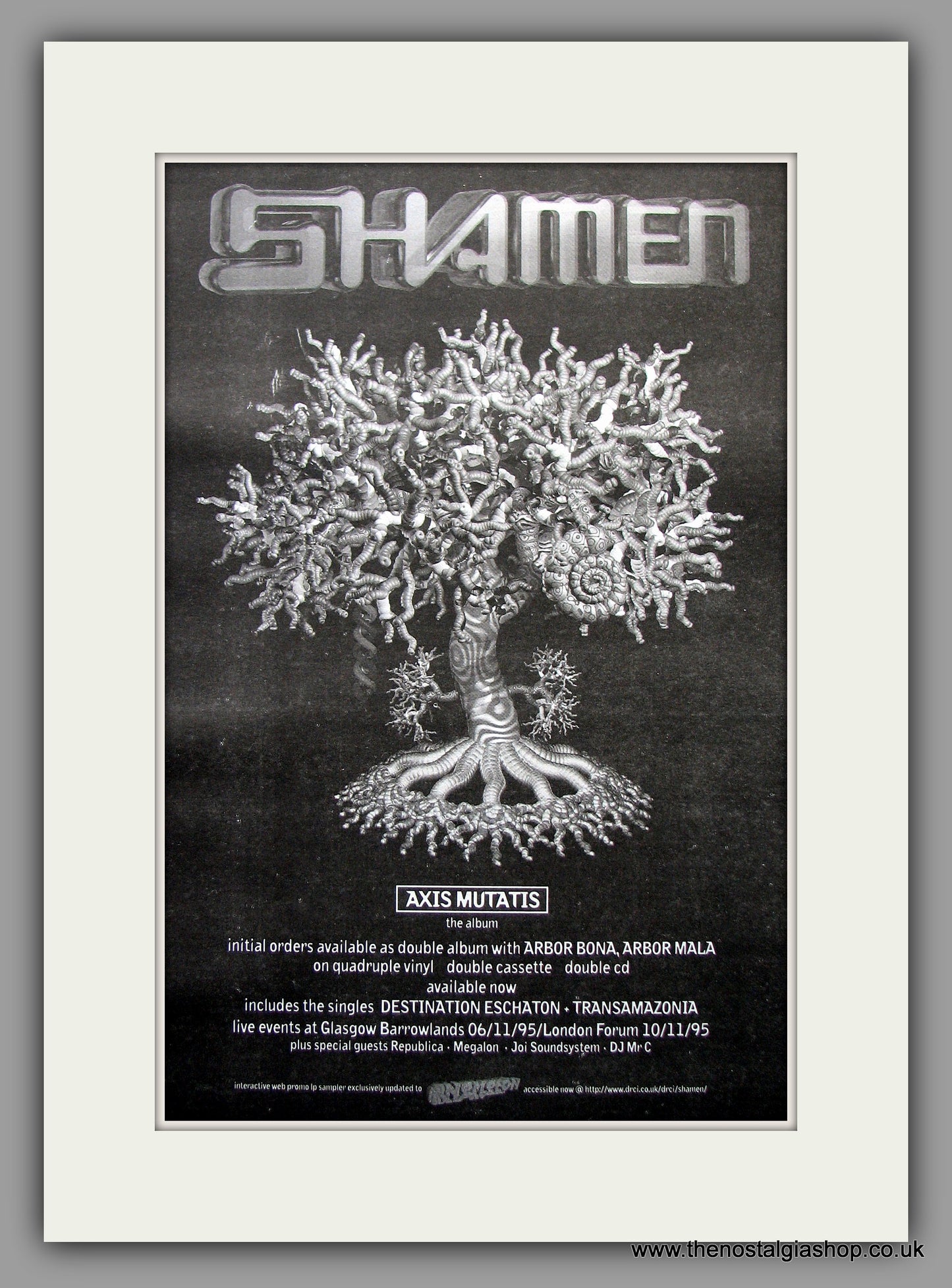 Shamen - Axis Mutatis. Original Vintage Advert 1995 (ref AD11080)