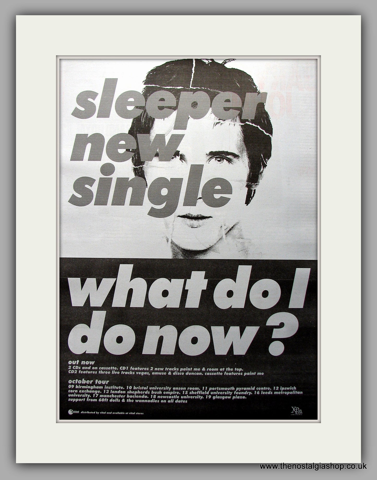 Sleeper - What Do I Do Now. Original Vintage Advert 1995 (ref AD11082)