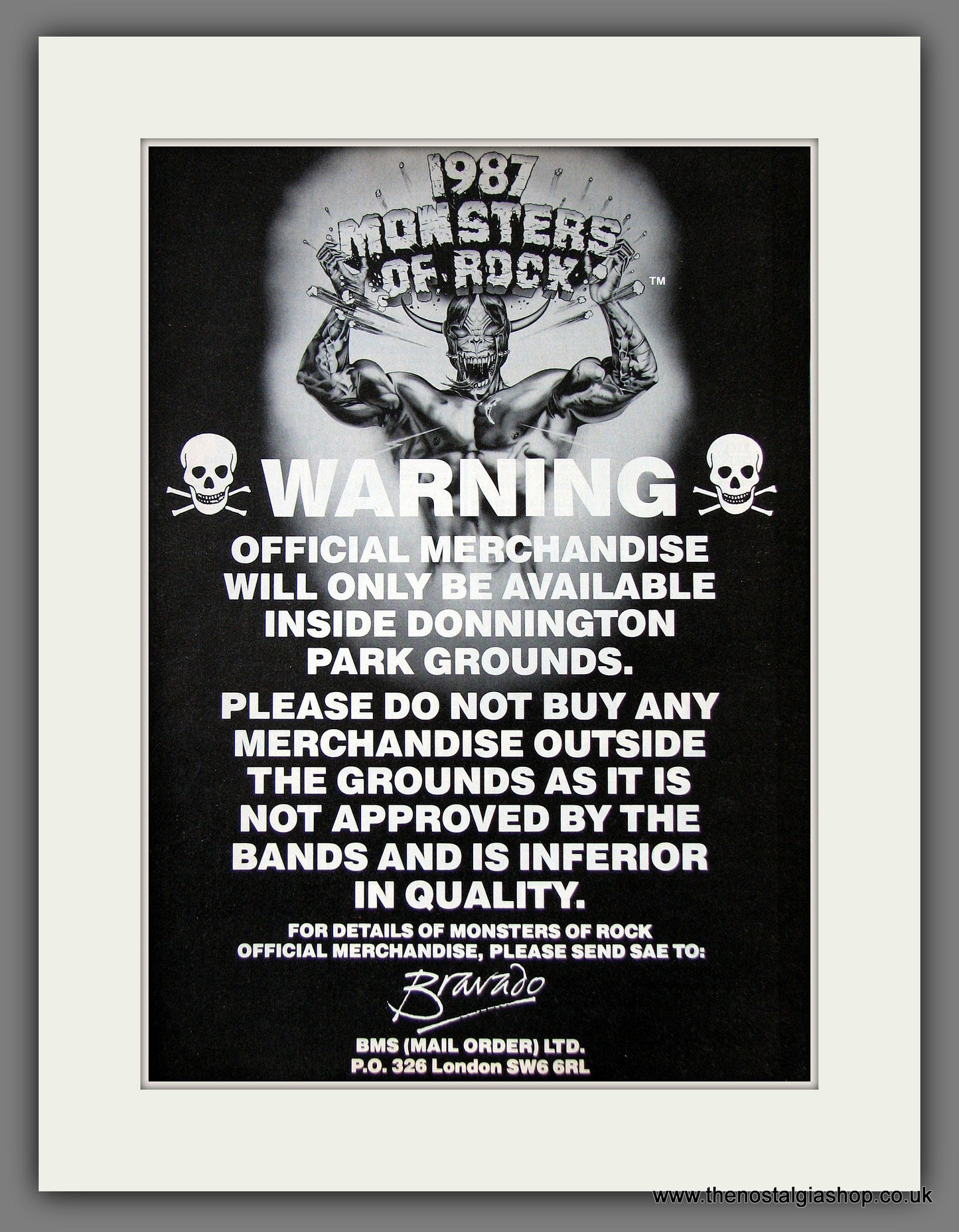 Monsters Of Rock '87. Warning! Original Music Advert 1987 (ref AD55567)