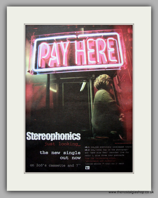 Stereophonics - Just Looking. Original Vintage Advert 1999 (ref AD11089)