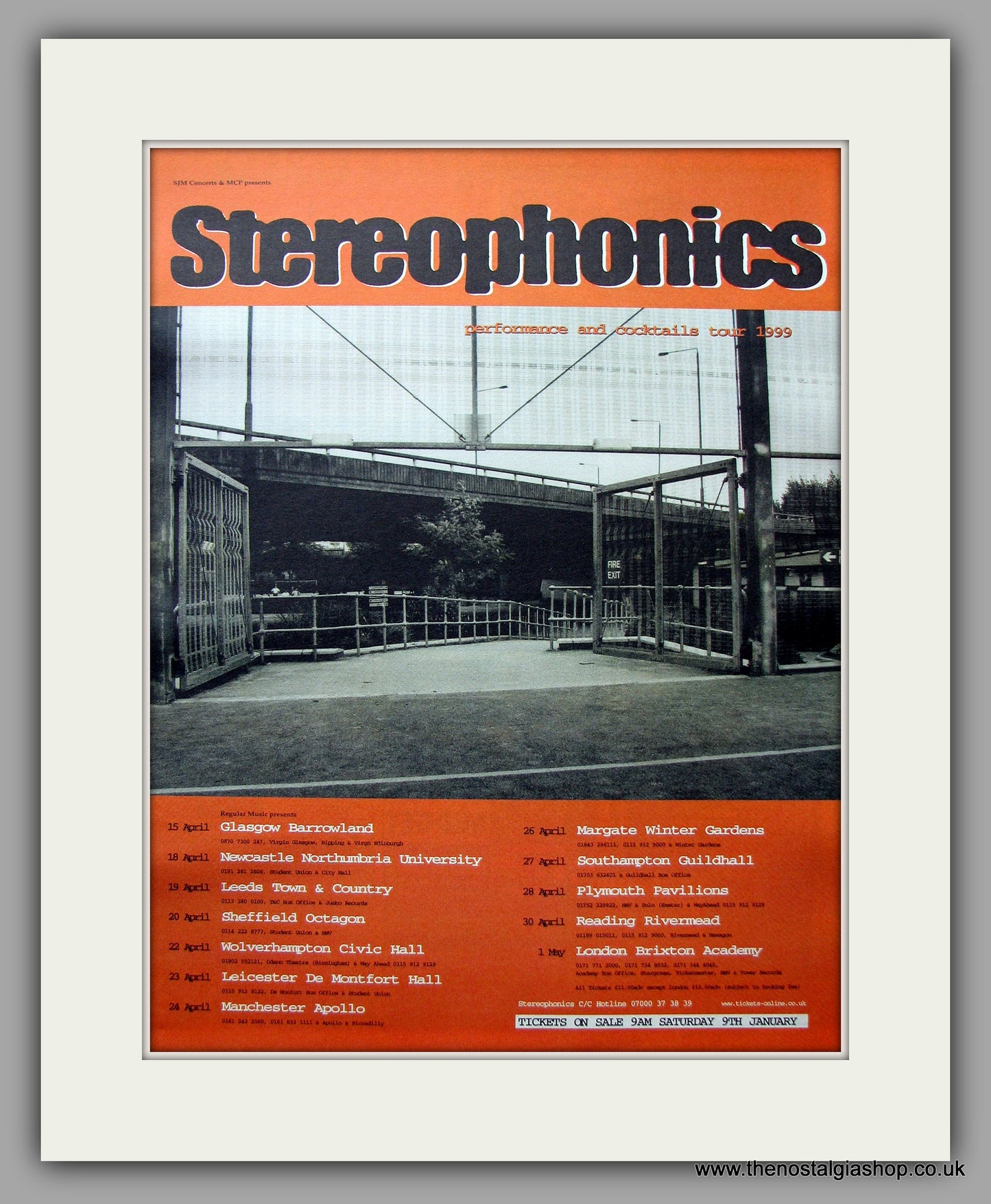 Stereophonics - Tour Dates. Original Vintage Advert 1999 (ref AD11090)