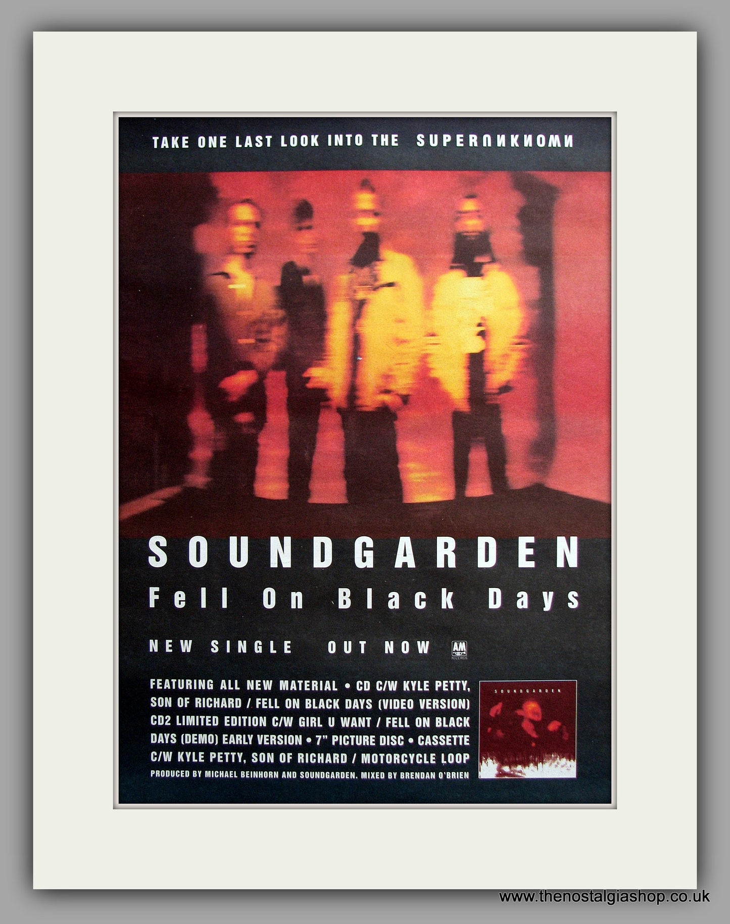Soundgarden - Fell On Black Days. Original Vintage Advert 1995 (ref AD11097)