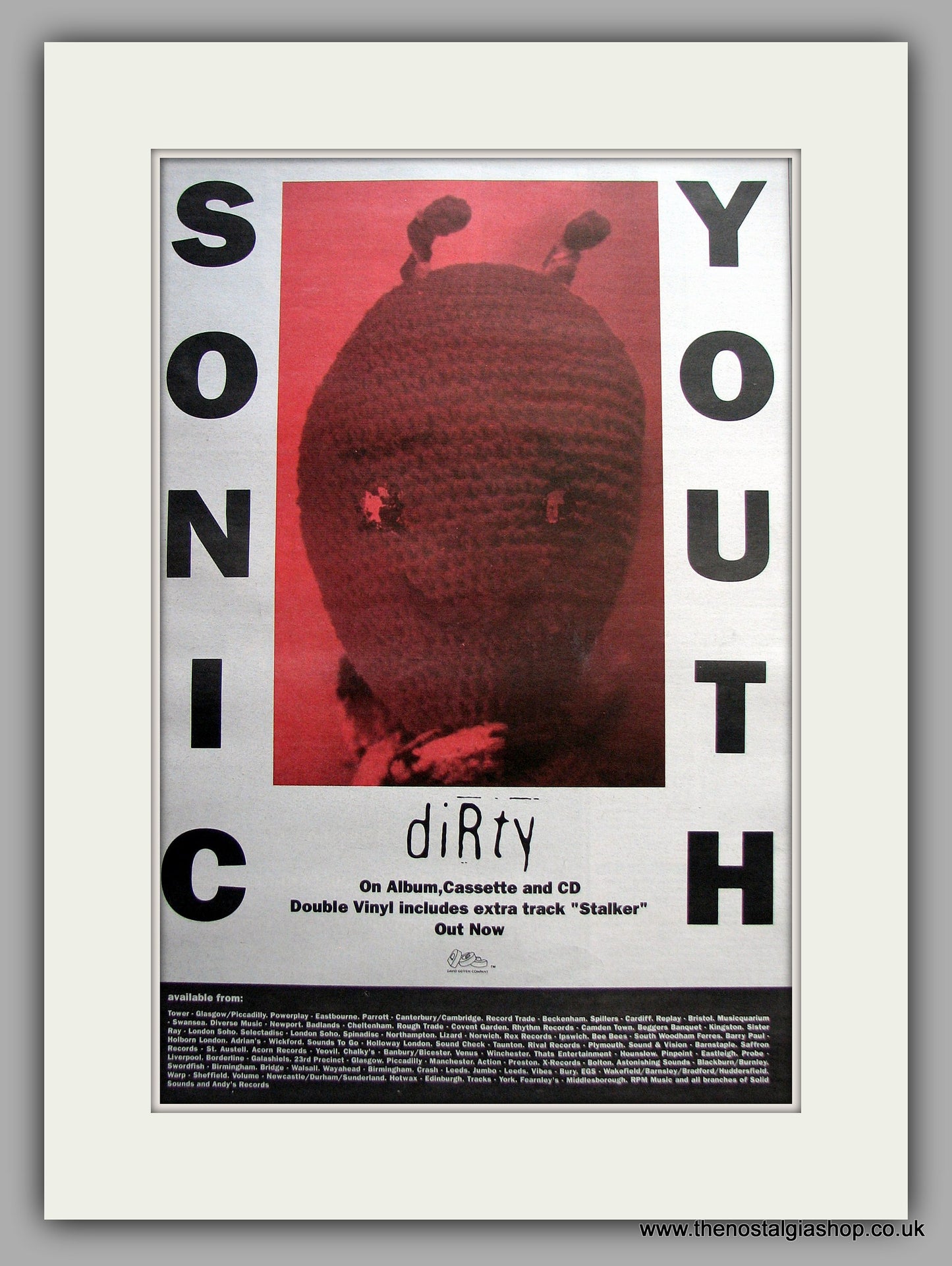 Sonic Youth - Dirty. Original Vintage Advert 1992 (ref AD11107)