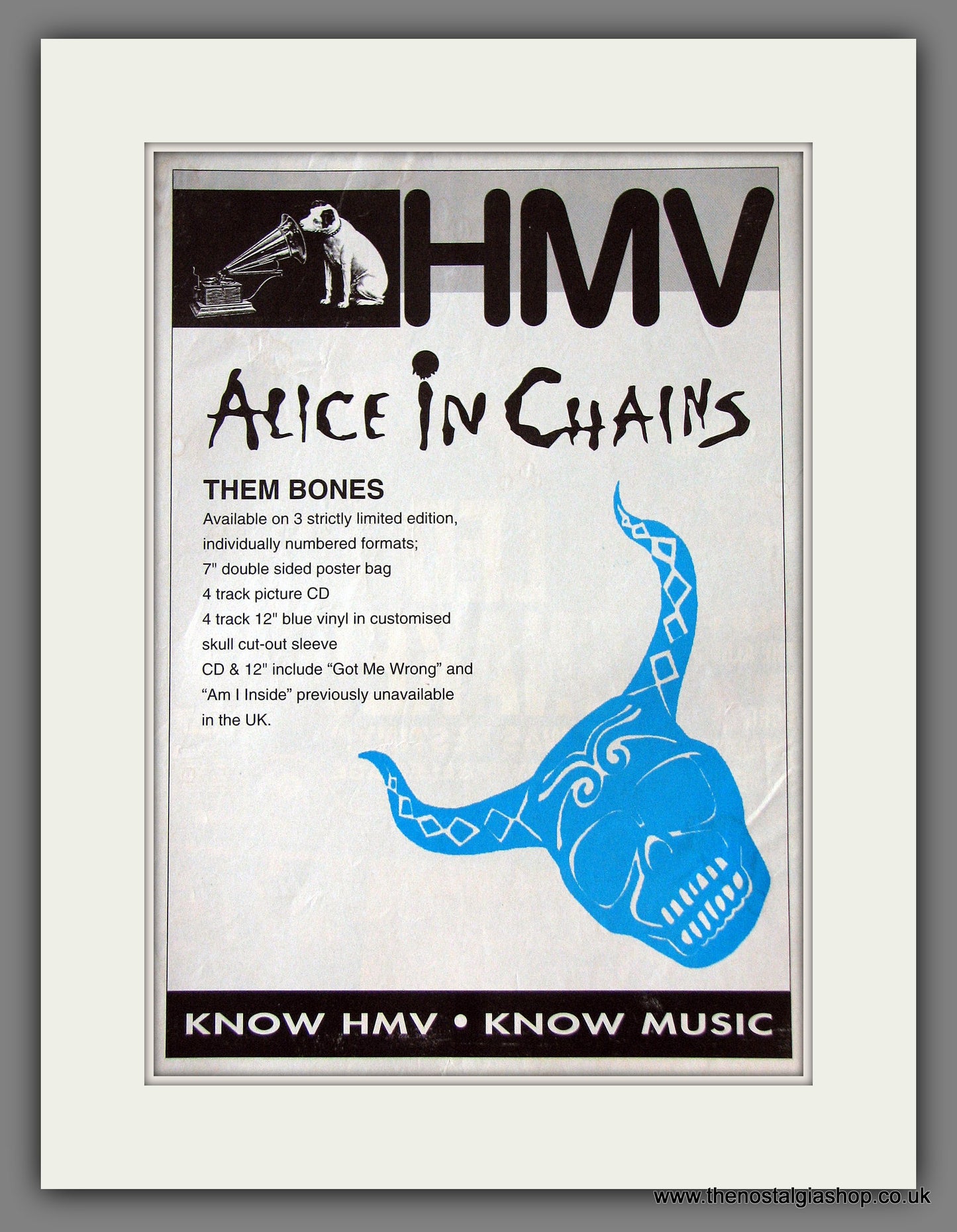 Alice in Chains. Them Bones. Original Advert 1993 (ref AD55618)