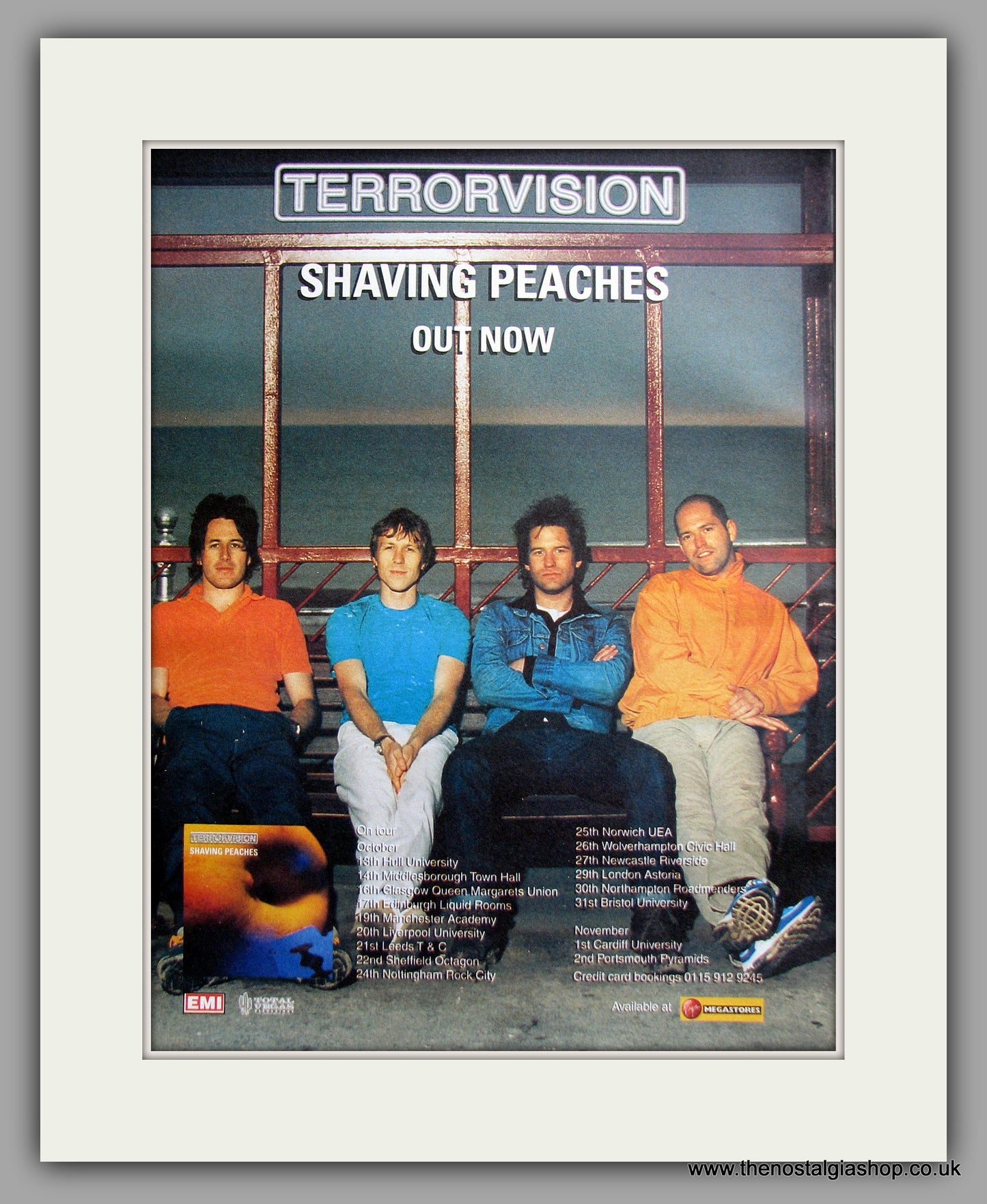 Terrorvision - Shaving Peaches. Original Vintage Advert 1998 (ref AD11136)
