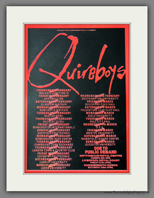 Quireboys. UK Tour. 1990 Original Advert (ref AD55640)