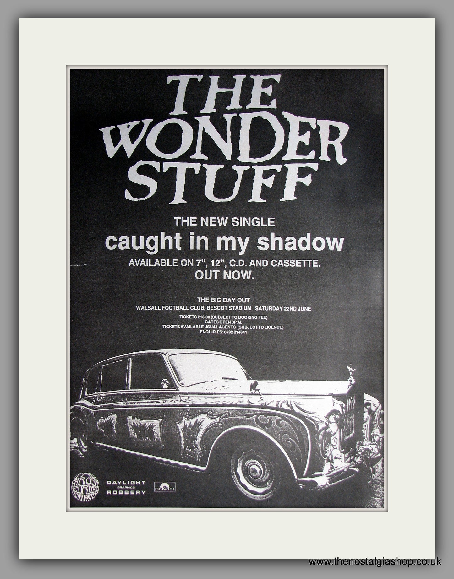 Wonder Stuff (The) - Caught In My Shadow. Original Vintage Advert 1991  (ref AD11177)