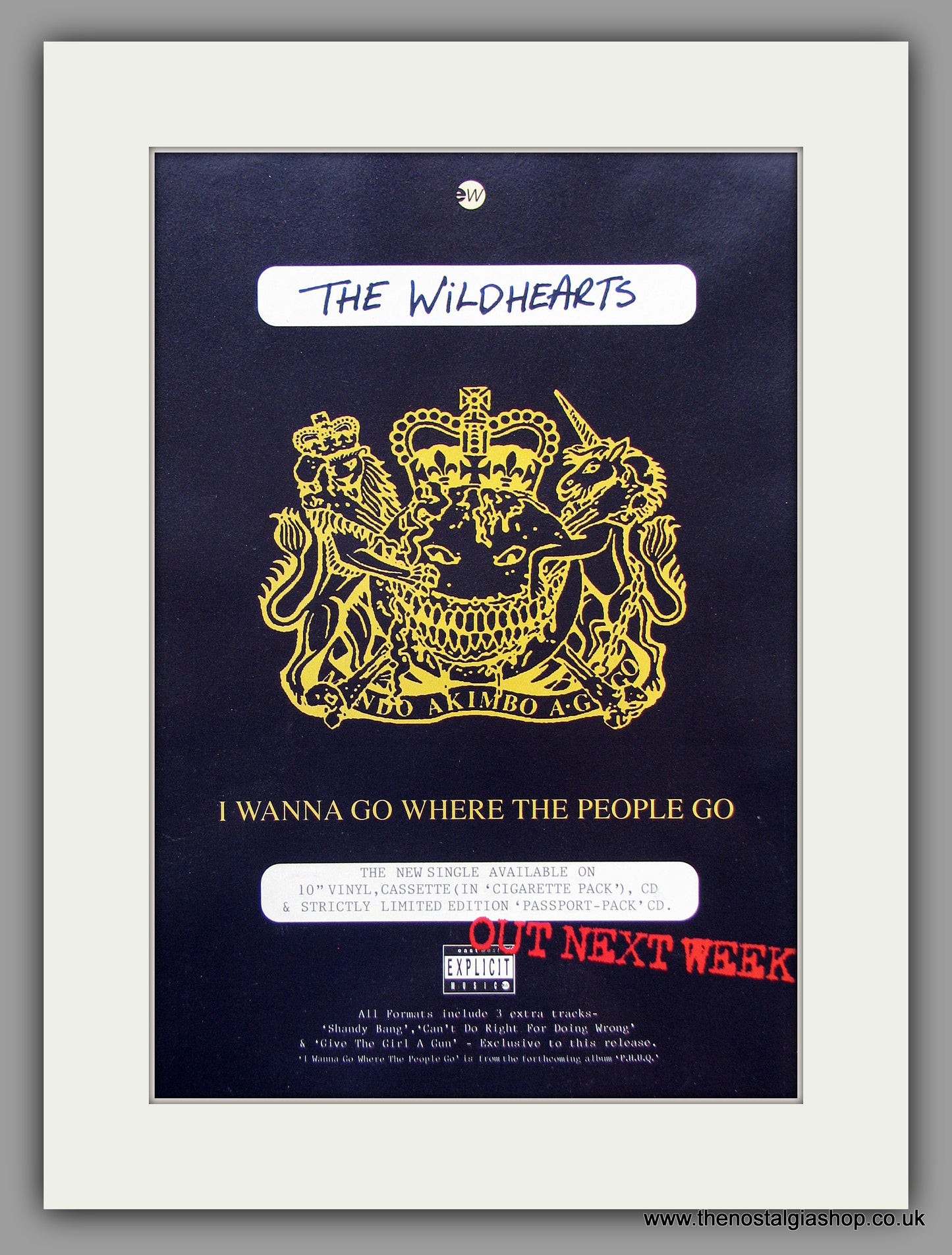 Wildhearts (The) I Wanna Go Where The People Go. 1995 Original Advert (ref AD7947)