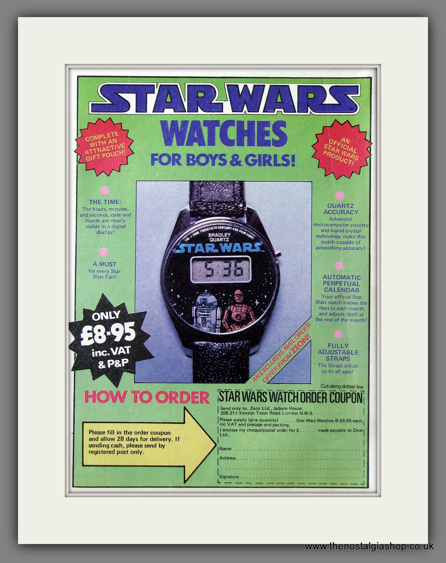 Star Wars Watches for Boys and Girls. Original Advert 1981 (ref AD55554)