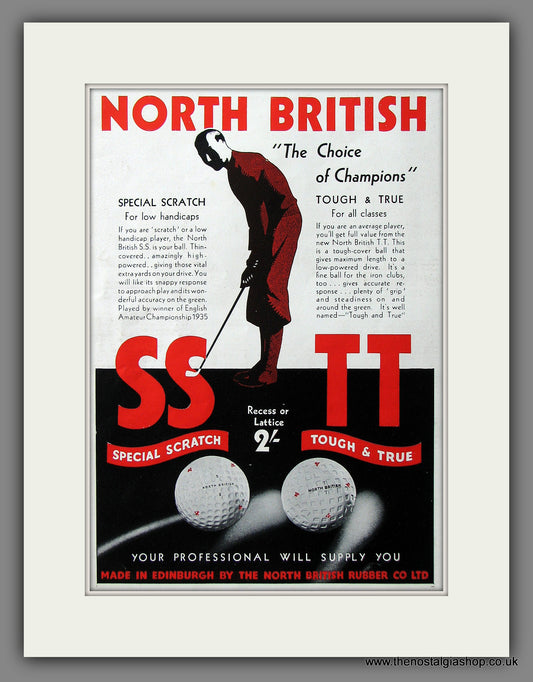 SS & TT Golf Balls. Original Advert 1935 (ref AD55557)