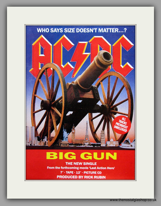 AC DC Big Gun. 1993 Original Advert (ref AD7950)