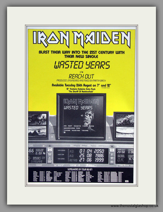 Iron Maiden. Wasted Years. 1986 Original Advert (ref AD7953)