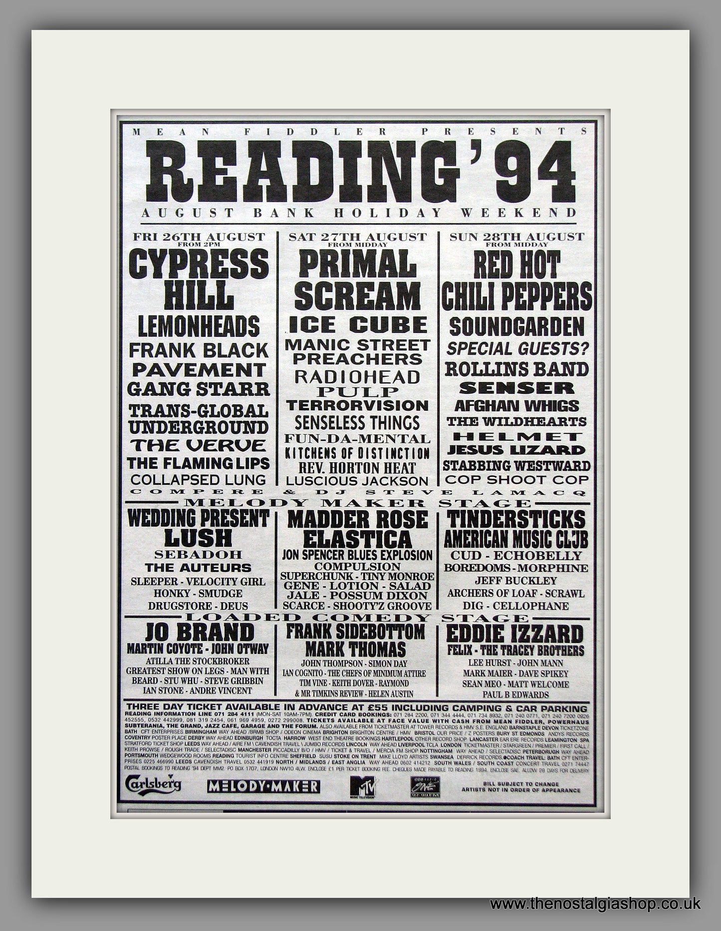 Reading Festival 1994. Original Advert (ref AD7960)