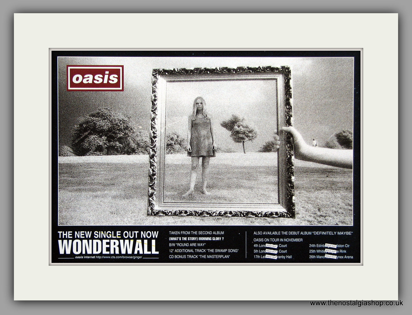 Oasis. Wonderwall.  1995 Original Advert (ref AD7965)