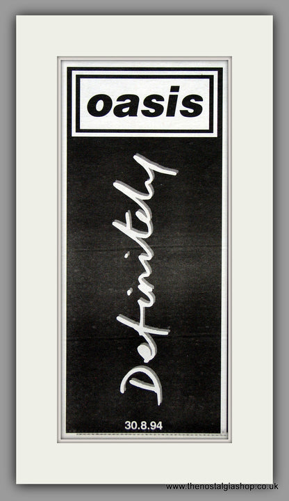 Oasis Definitely Maybe.  1994 Double Original Advert (ref AD7967)