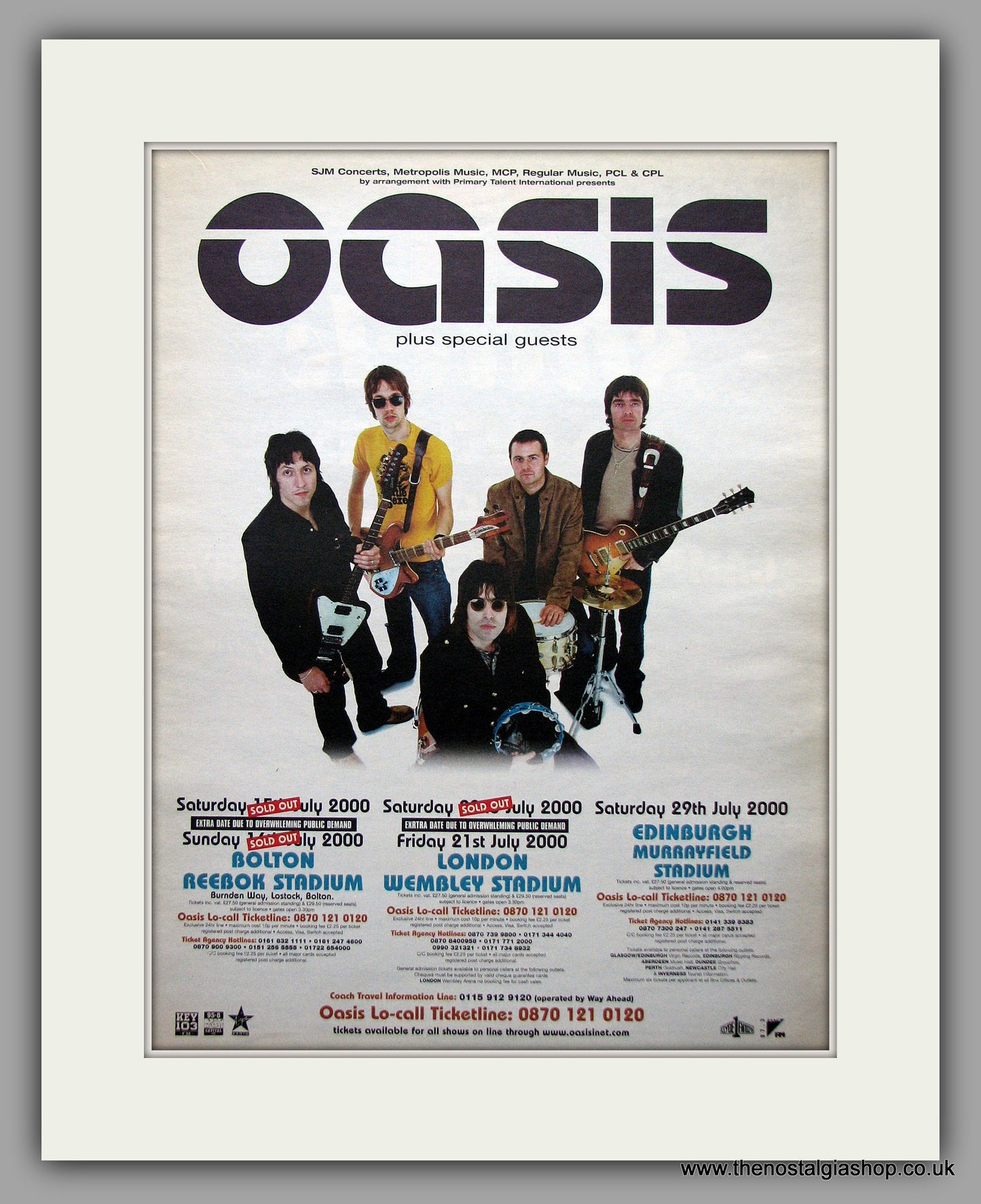 Oasis. Tour 2000. Original Vintage Advert  (ref AD11146)