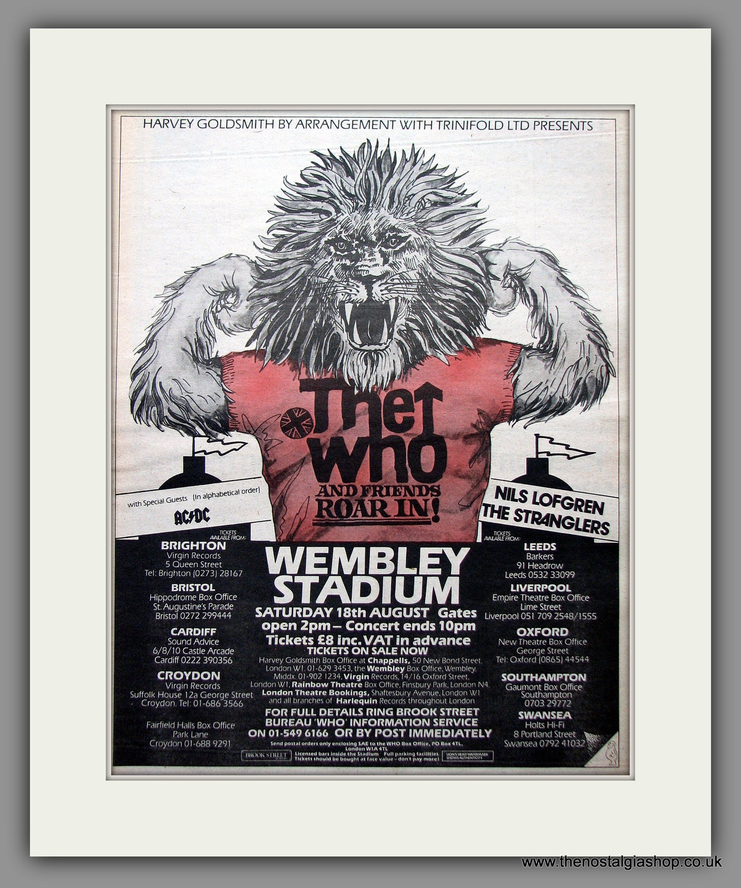 Who (The) Wembley Stadium. Original Vintage Advert 1979  (ref AD11149)