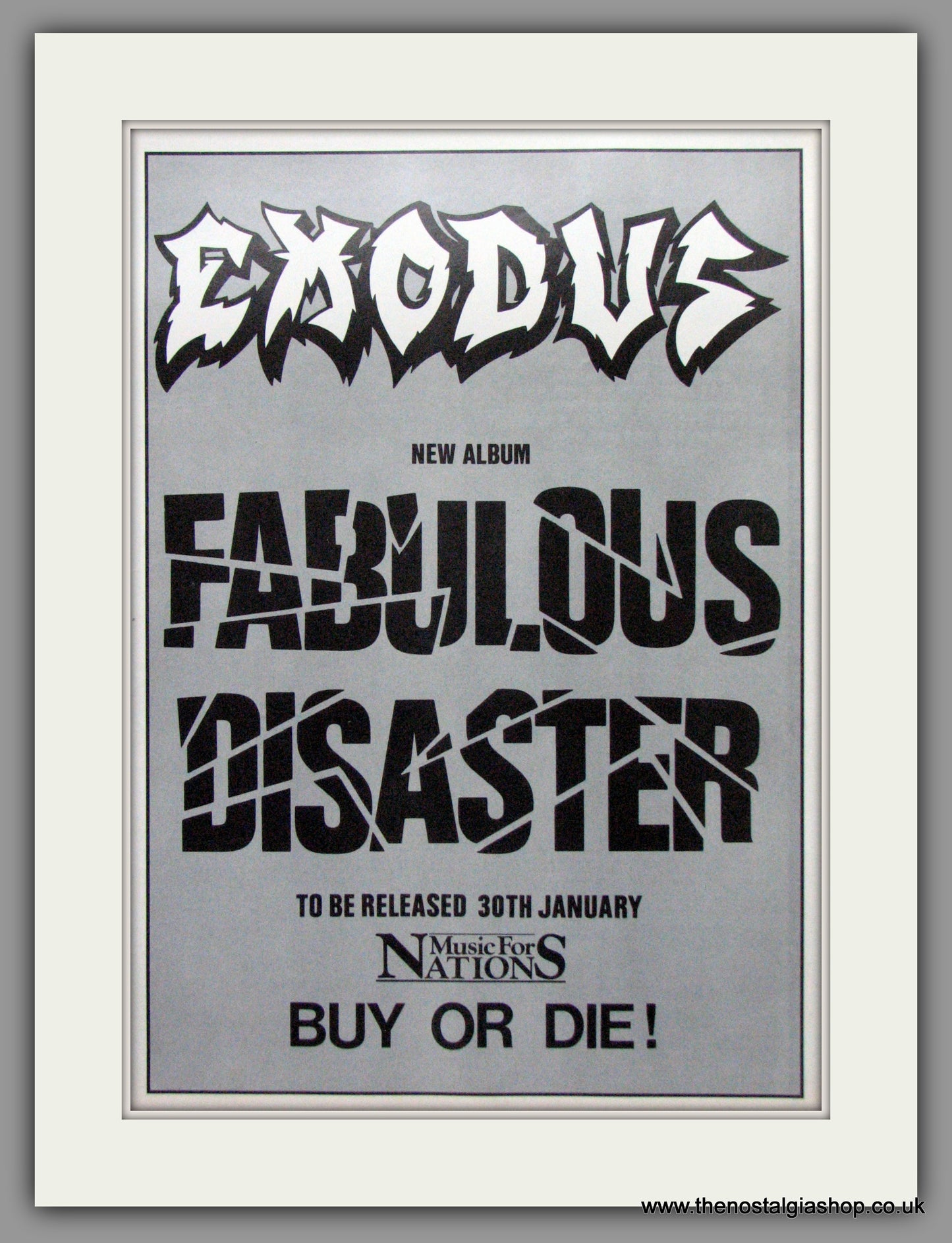 Exodus. Fabulous Disaster. Original Advert 1989 (ref AD50185)
