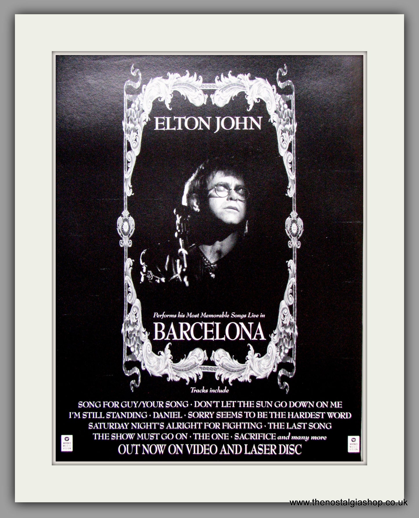Elton John. Barcelona. Original Advert 1992 (ref AD50192)