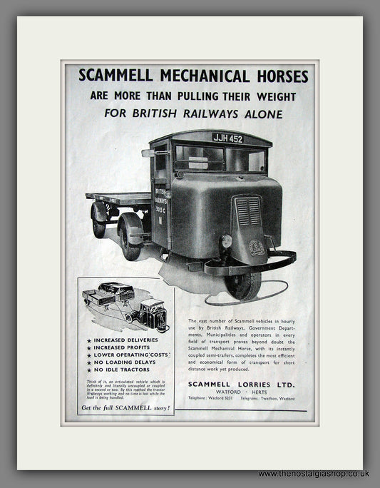 Scammel. Mechanical Horse. Original Advert 1948 (ref AD55583)