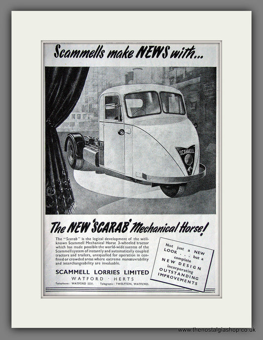 Scammel Scarab. Mechanical Horse. Original Advert 1948 (ref AD55582)