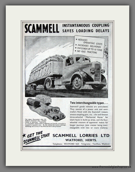 Scammel Lorries. Mechanical Horse. Original Advert 1948 (ref AD55597)