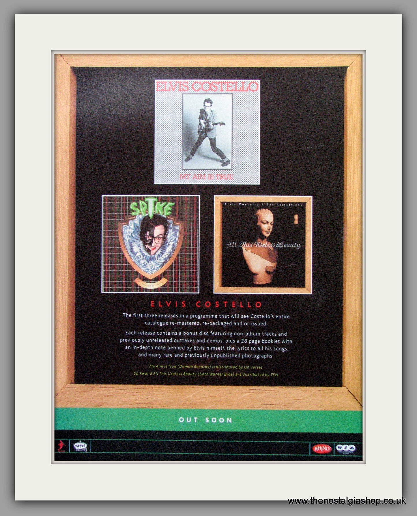 Elvis Costello Albums. Original Advert 2001 (ref AD50205)