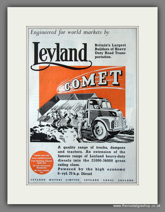 Leyland Comet Truck. Original Advert 1948 (ref AD55606)