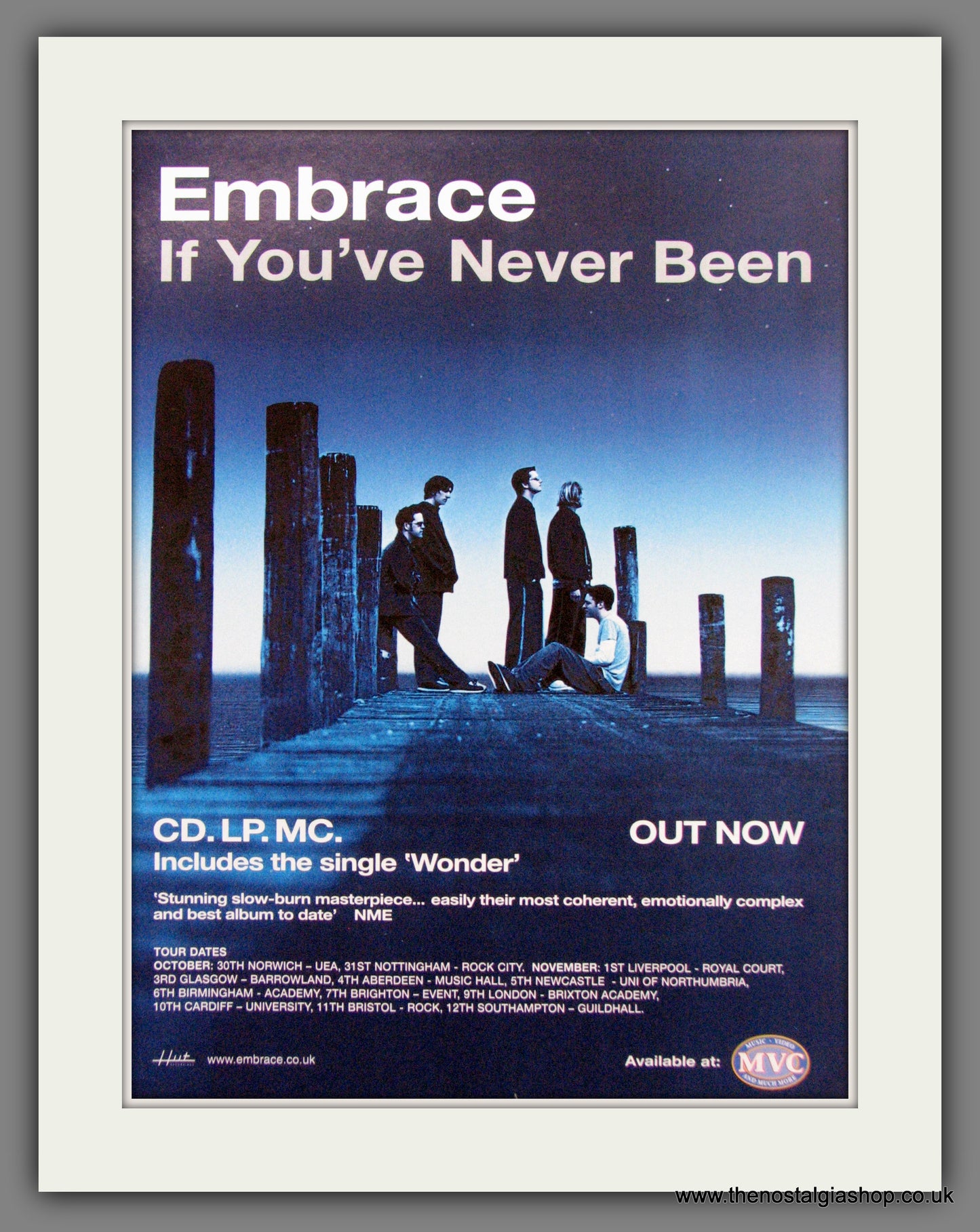 Embrace - If You've Never Been. Original Advert 2001 (ref AD50208)