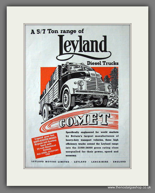 Leyland Comet Truck. Original Advert 1948 (ref AD55608)